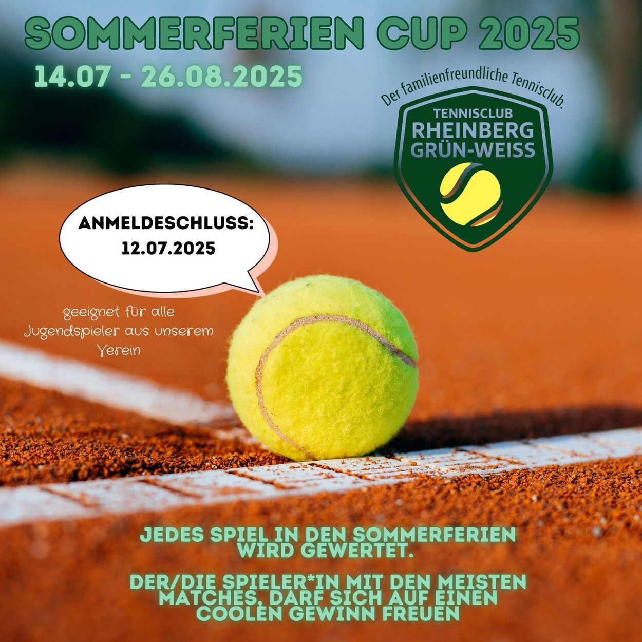 Sommerferien Cup für alle Jugendspieler bis 18