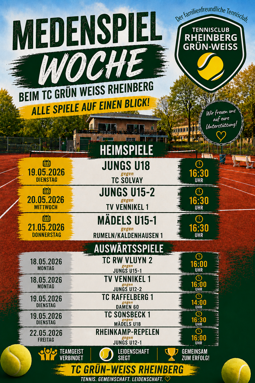 Spieltermine für die Woche 19.05. - 22.05.2026