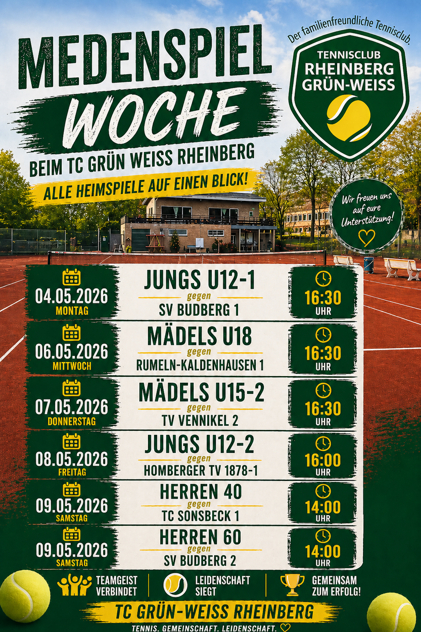 Erste Medenspielwoche der Saison steht bevor