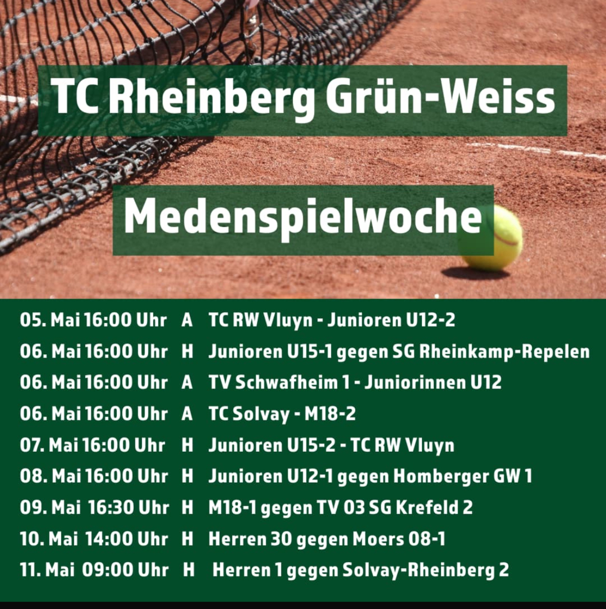 Die erste Medenspielwoche kann losgehen