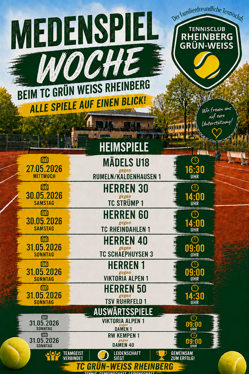Aktuelle Spieltermine 27.05 - 31.05.2026