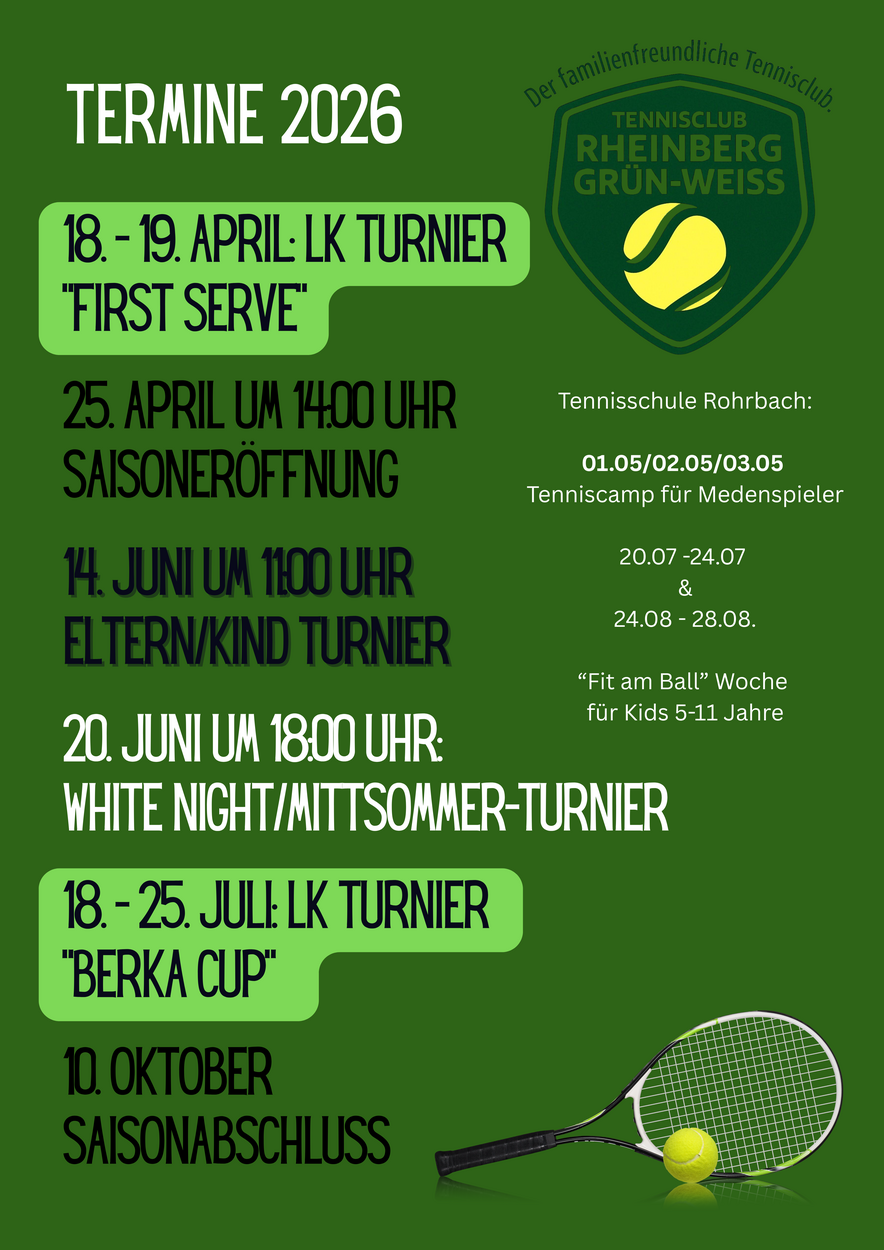 Erste Termine für 2026